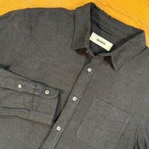 Buck Mason Mens Charcoal Gray Cotton Twill Button Down Shirt XS BM13025.188